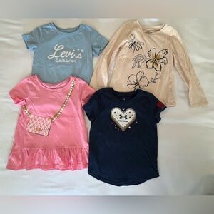 Toddler Girls Bundle Of 4- Tops Size 5